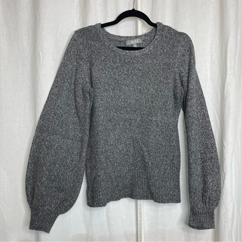 Marled Puffy Sleeve Sweater